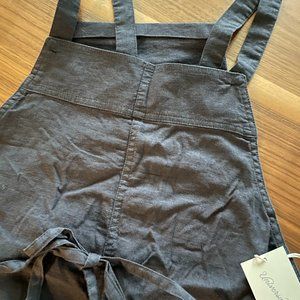 NWT Grey Linen Lounge Crop Overalls Small